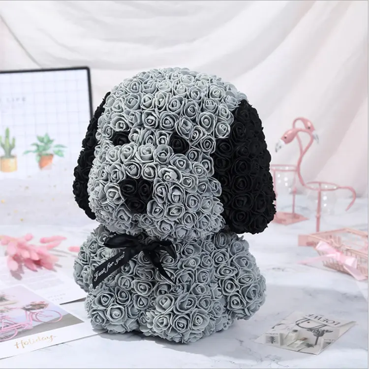 Valentine's Day Rose Pug Soap Flower Creative Gift Bear