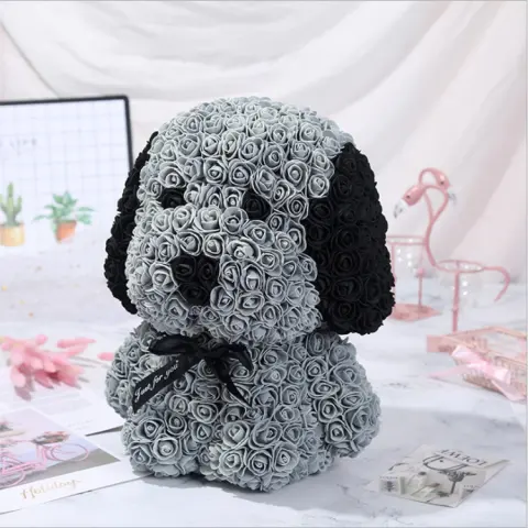 Valentine's Day Rose Pug Soap Flower Creative Gift Bear