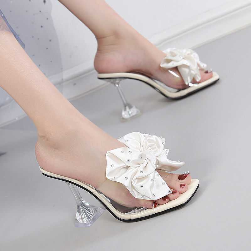Fashion Stiletto All match Sandals And Slippers Beig9Cm 38 - Shop at LoveMi