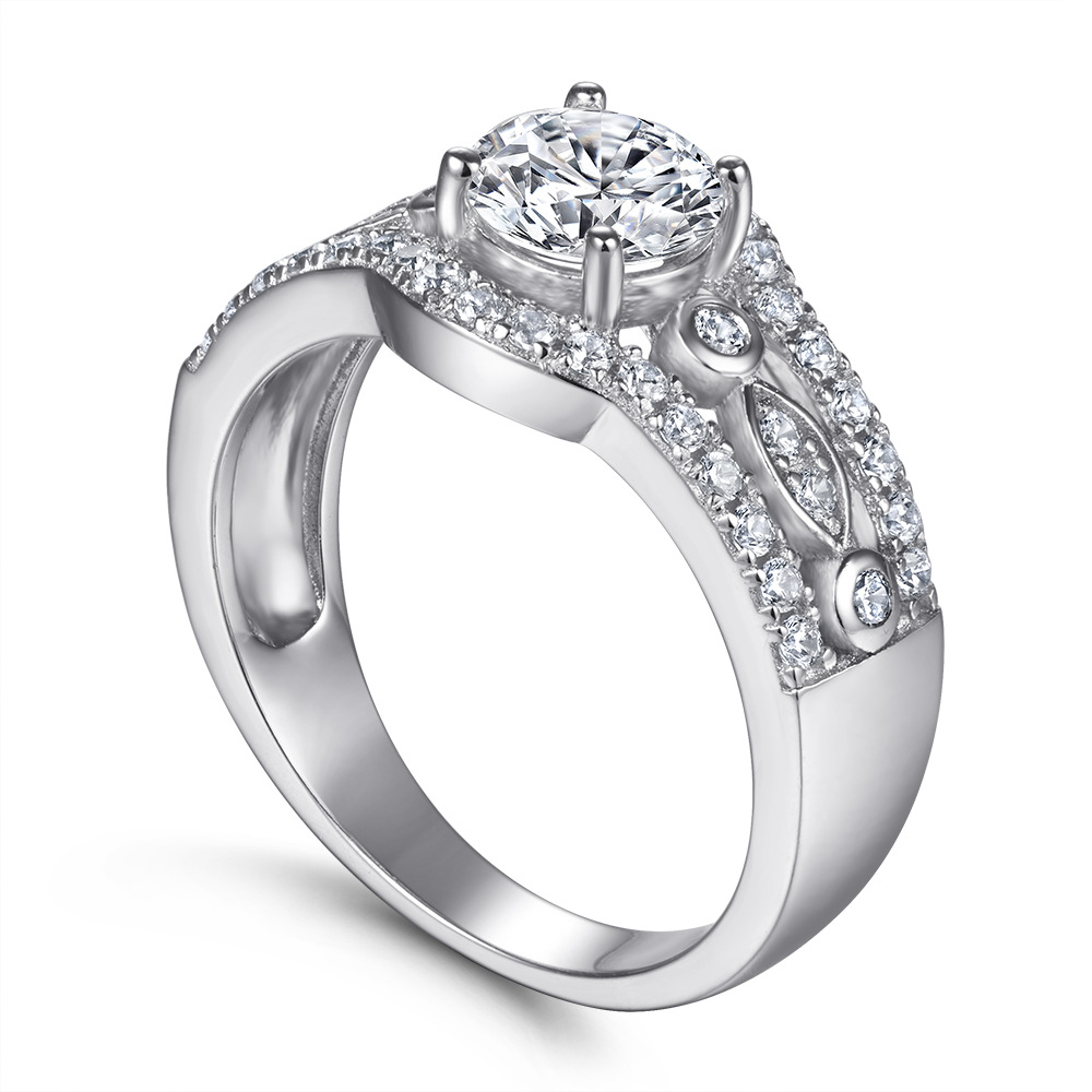 S925 Silver Ring With Micro-set Diamonds