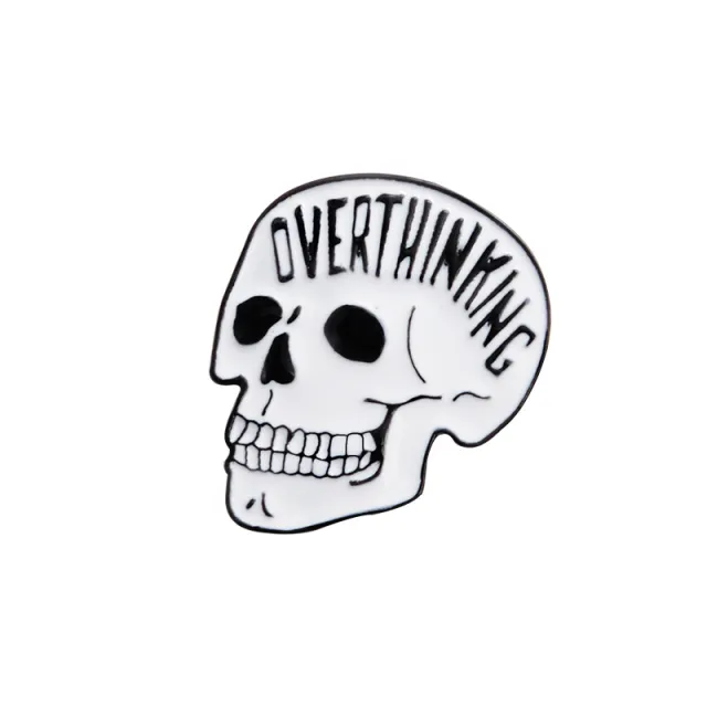 Skull Brooch, Denim Jacket, Bag, Badge, Accessory, Gift White - Shop at LoveMi