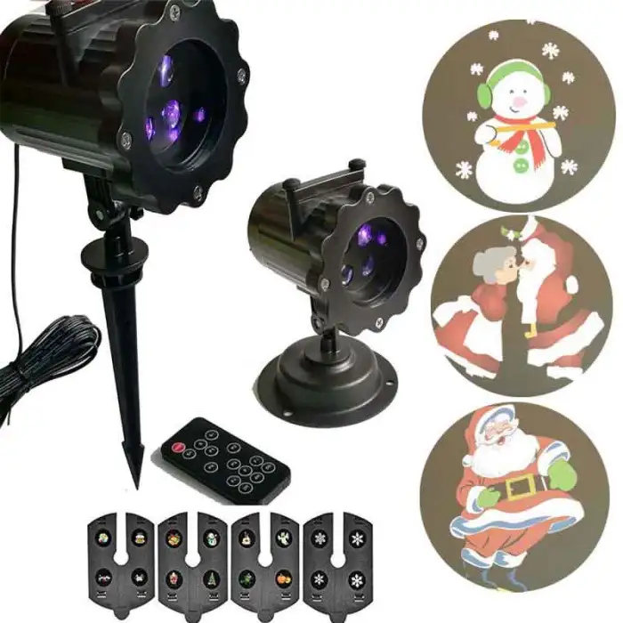 Outdoor LED Christmas Projector Light, Holiday Projector with 4 or 12 Slides and Remote (US Plug) - detail photo 2