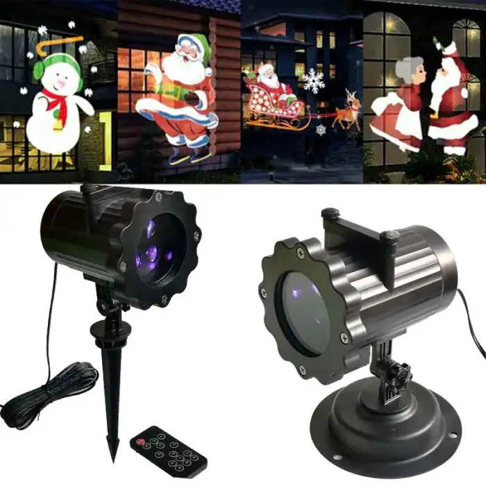 Outdoor LED Christmas Projector Light, Holiday Projector with 4 or 12 Slides and Remote (US Plug) - detail photo 3