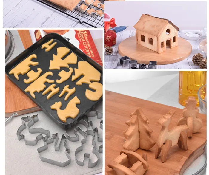Christmas Cookie Cutter Set, Stainless Steel Gingerbread House and Holiday Shapes for Baking (8, 10 or 18 Pieces) - detail photo 5