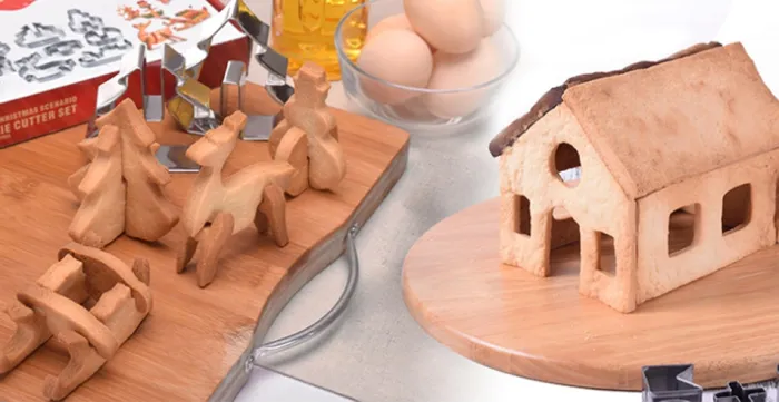 Christmas Cookie Cutter Set, Stainless Steel Gingerbread House and Holiday Shapes for Baking (8, 10 or 18 Pieces) - detail photo 9
