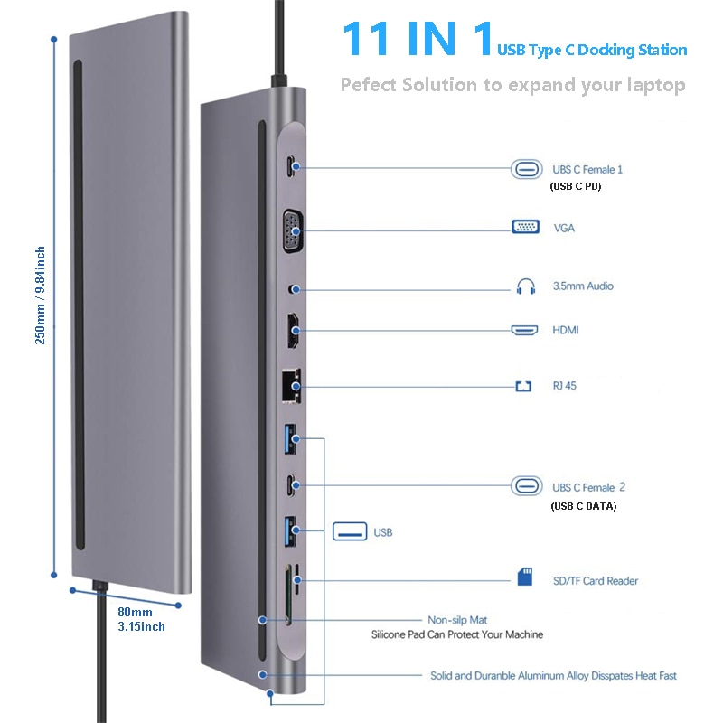 Title 10, Laptop Erweiterungs-Dock Hub für mehr Konnektiv...