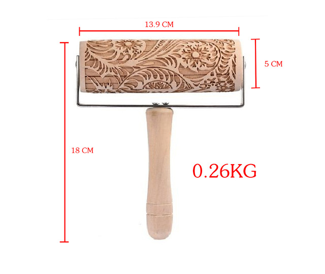 Title 1, Push-Style Christmas Embossing Rolling Pin Prin...