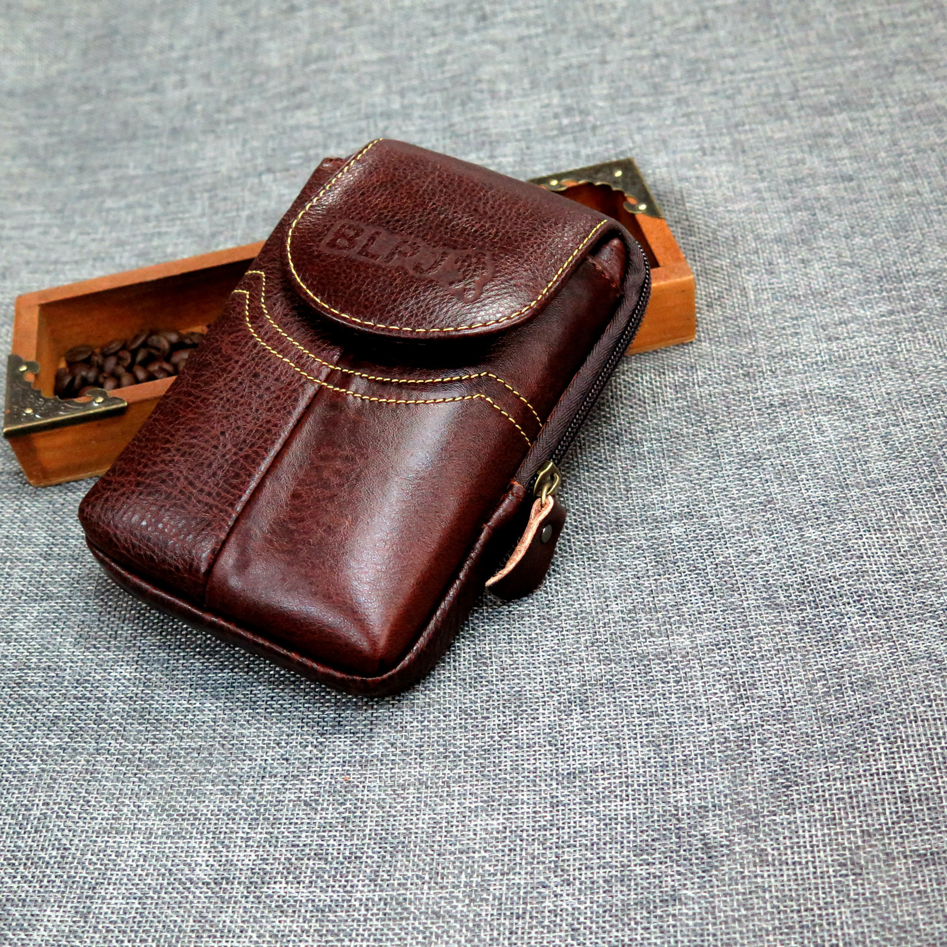 Title 1, Bolso de mano multifunción de cuero para hombre...