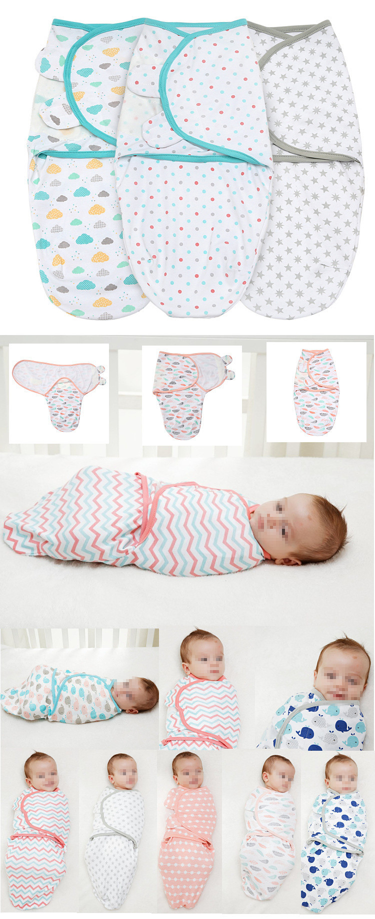 Title 11, Katoenen babyswaddle Zacht en ademend Wikkeldek...