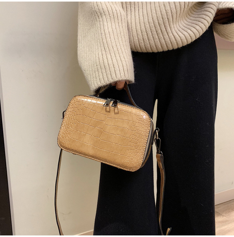 Title 6, Small Square Bag Simple Double Zip Shoulder Bag