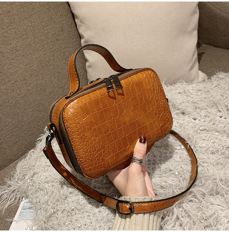 Title 9, Small Square Bag Simple Double Zip Shoulder Bag