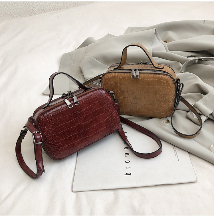 Title 11, Small Square Bag Simple Double Zip Shoulder Bag