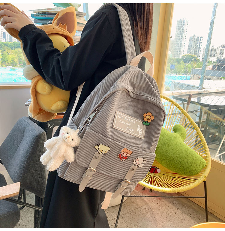 Title 9, Student Backpack Cute Soft Girl Corduroy Large ...