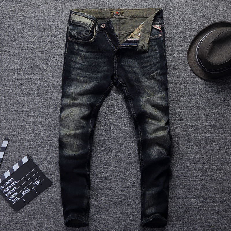 Title 2, European and American fashion frayed slim-fit m...