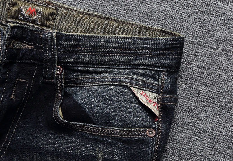 Title 5, Jeans uomo slim fit strappati, moda europea e a...