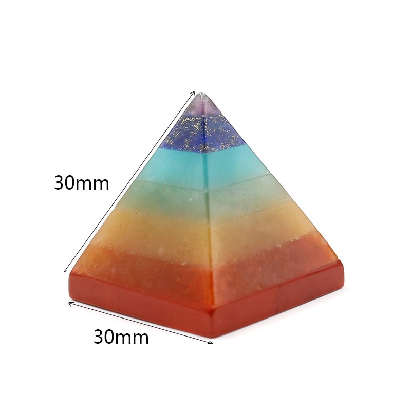 Title 1, Natural crystal stone colorful chakra pyramid