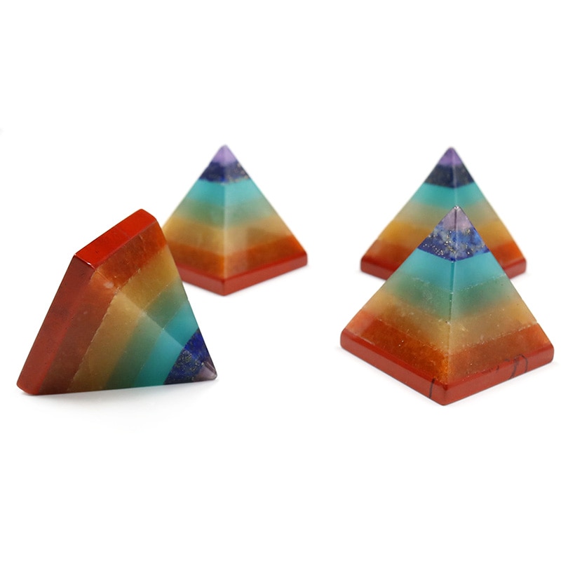 Title 3, Natural crystal stone colorful chakra pyramid