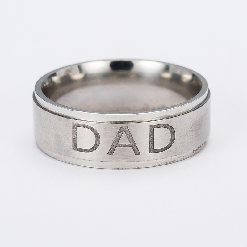 Title 6, Gepersonaliseerde monogram ring van titanium st...