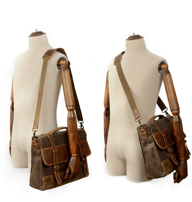 Title 4, Mens Canvas Shoulder Messenger Bag Briefcase |...