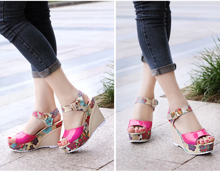 Title 22, Floral high heel women sandals Elegant and styl...