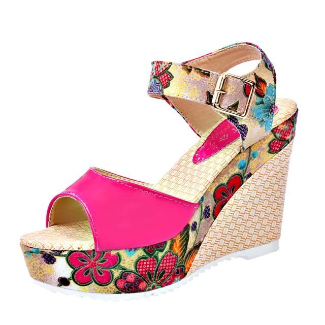 Title 28, Floral high heel women sandals Elegant and styl...