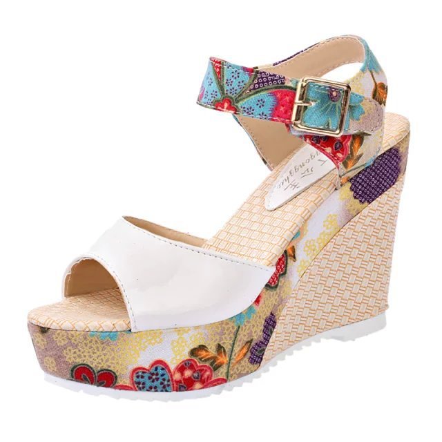 Title 29, Floral high heel women sandals Elegant and styl...