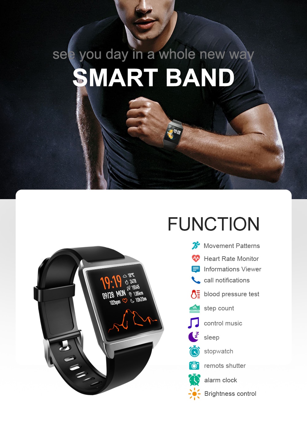 Title 1, Slimme armband Bluetooth multifunctioneel voor ...