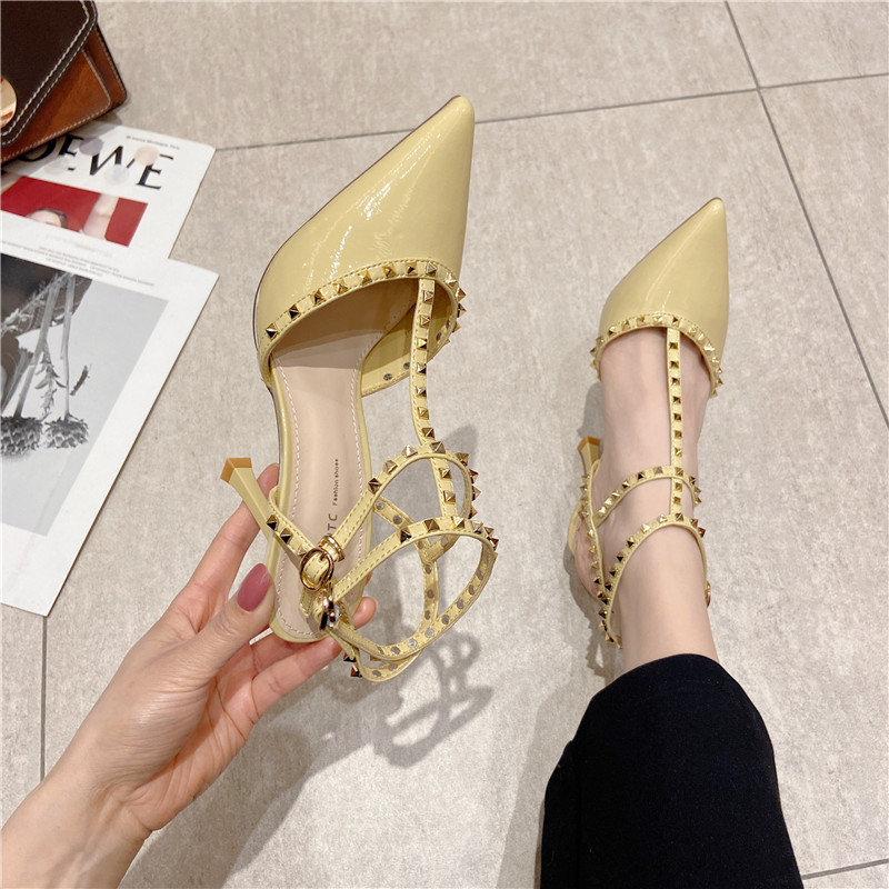 Title 10, Pointed Rivet High Heels Super High Heel Elevat...