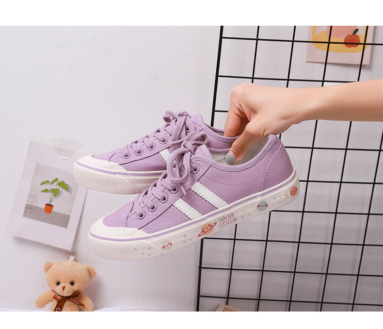 Title 5, Womens low-cut canvas shoes starry sky print a...