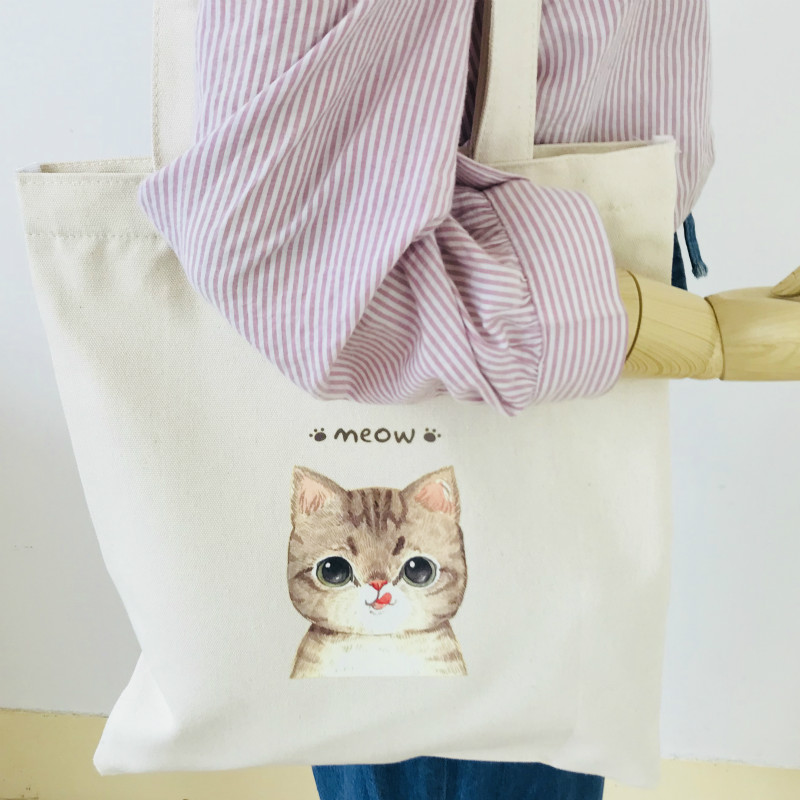 Title 4, Dames canvas tas met kattenmeisje print, perfec...