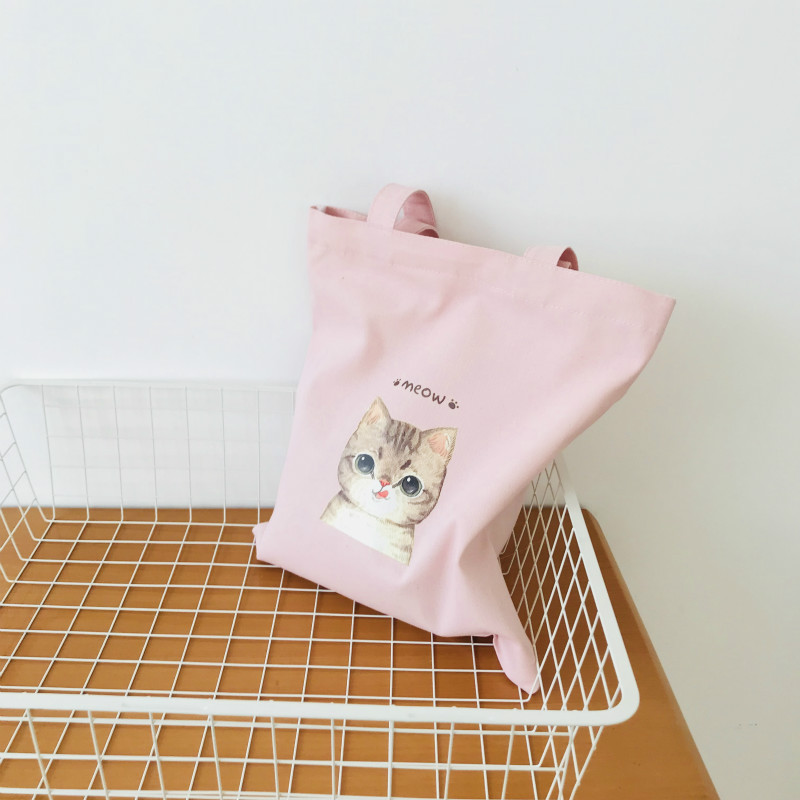 Title 7, Dames canvas tas met kattenmeisje print, perfec...