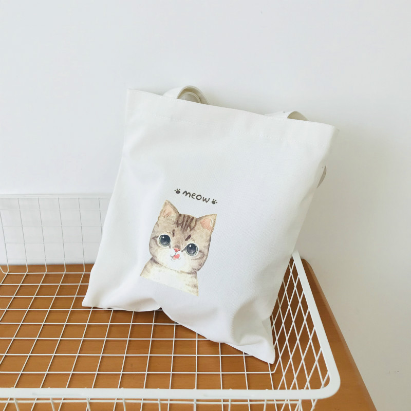 Title 8, Dames canvas tas met kattenmeisje print, perfec...