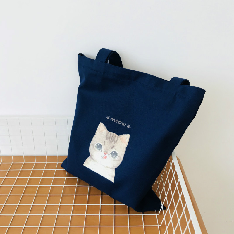 Title 10, Dames canvas tas met kattenmeisje print, perfec...