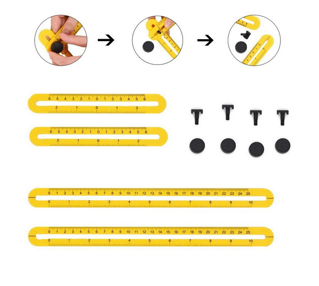 Title 4, Practical Four Folding Plastic Ruler Metric Sca...