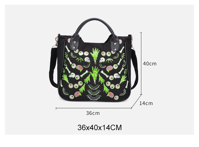 Title 1, Halloween skull print handbag, the perfect acce...