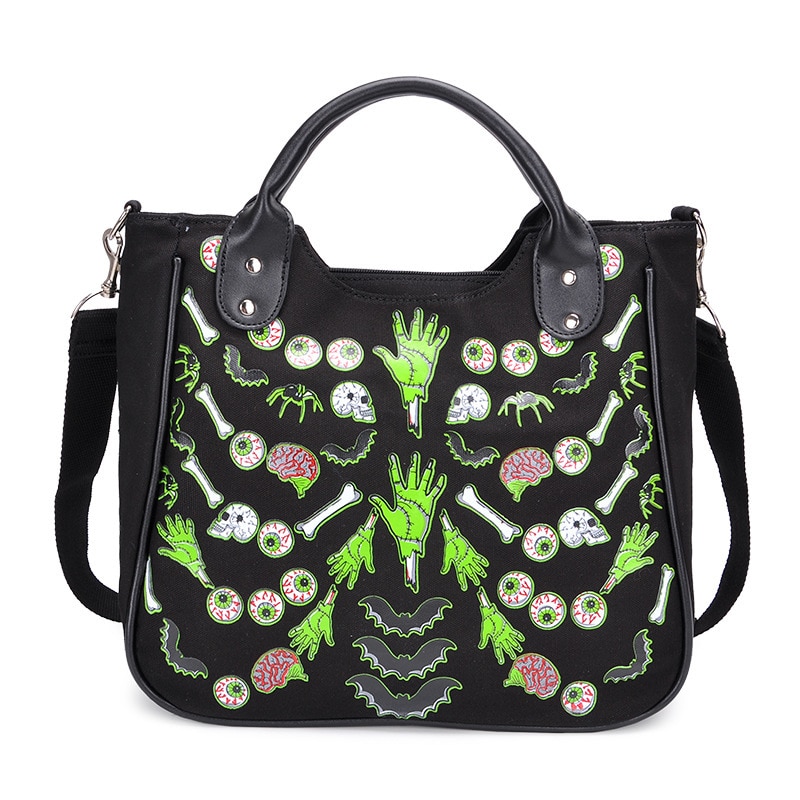 Title 2, Halloween skull print handbag, the perfect acce...