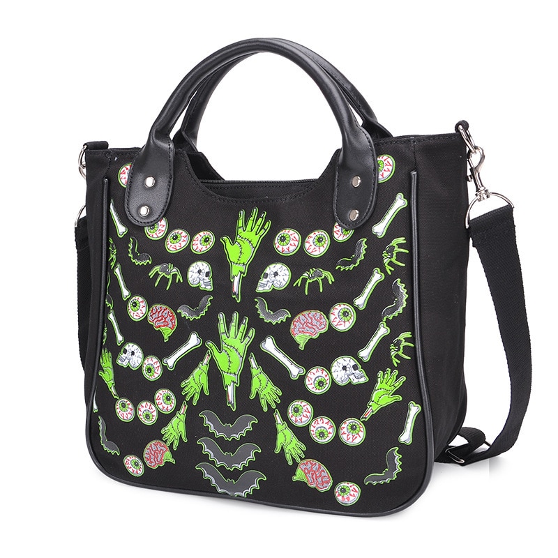 Title 3, Halloween skull print handbag, the perfect acce...