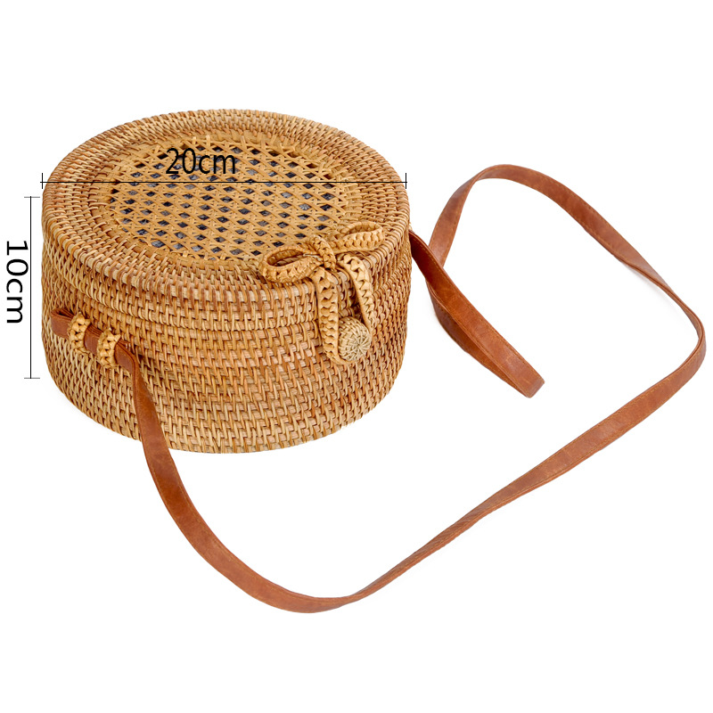 Title 1, Teng Xuan Rattan mesh beach bag, round crossbod...