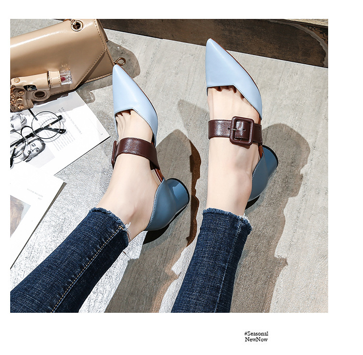 Title 4, Casual Korean Fashion Square Buckle Colorblock ...