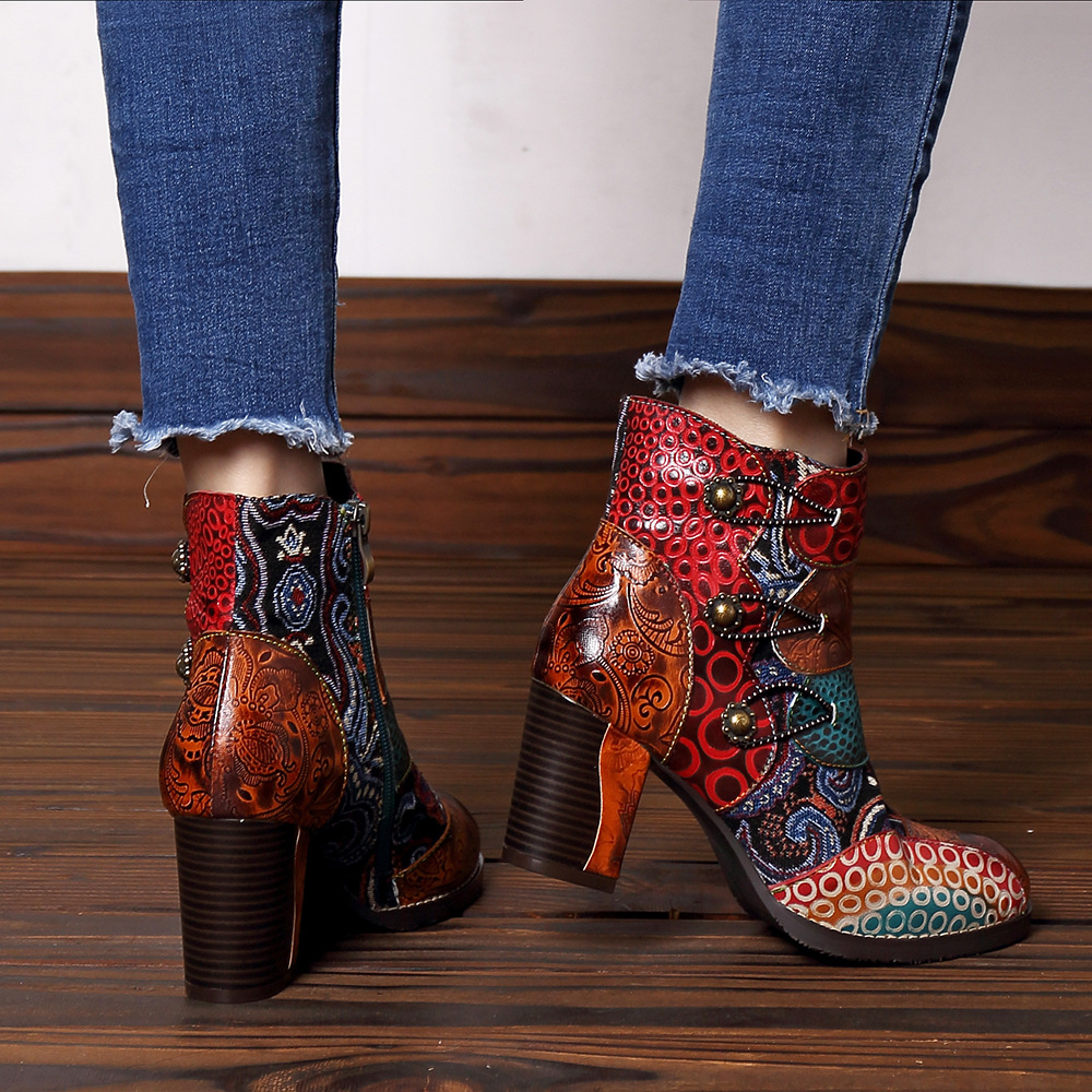 Title 4, Botas vintage con tacones gruesos para un look ...