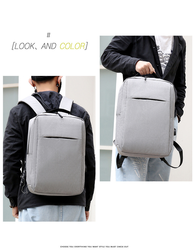 Title 12, USB Backpack Simple Casual Backpack Female Comp...