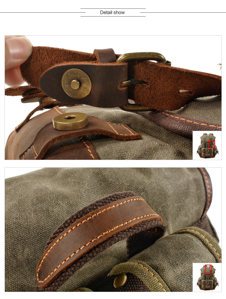 Title 6, Canvas Stitching Leather Mountaineering Bag Rug...