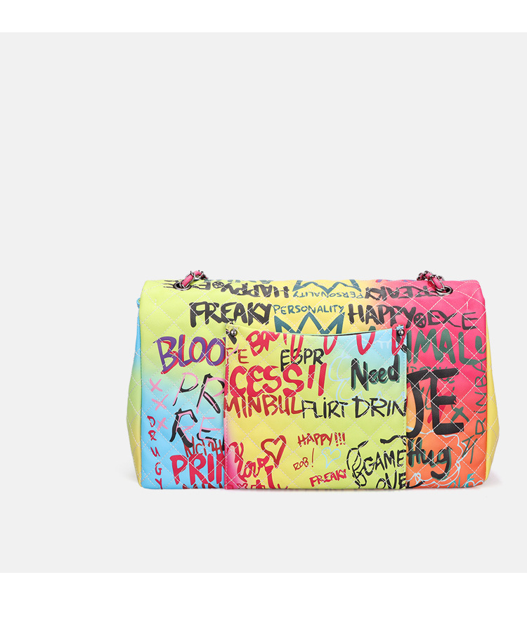 Title 7, Mini borsa a tracolla coreana con graffiti colo...