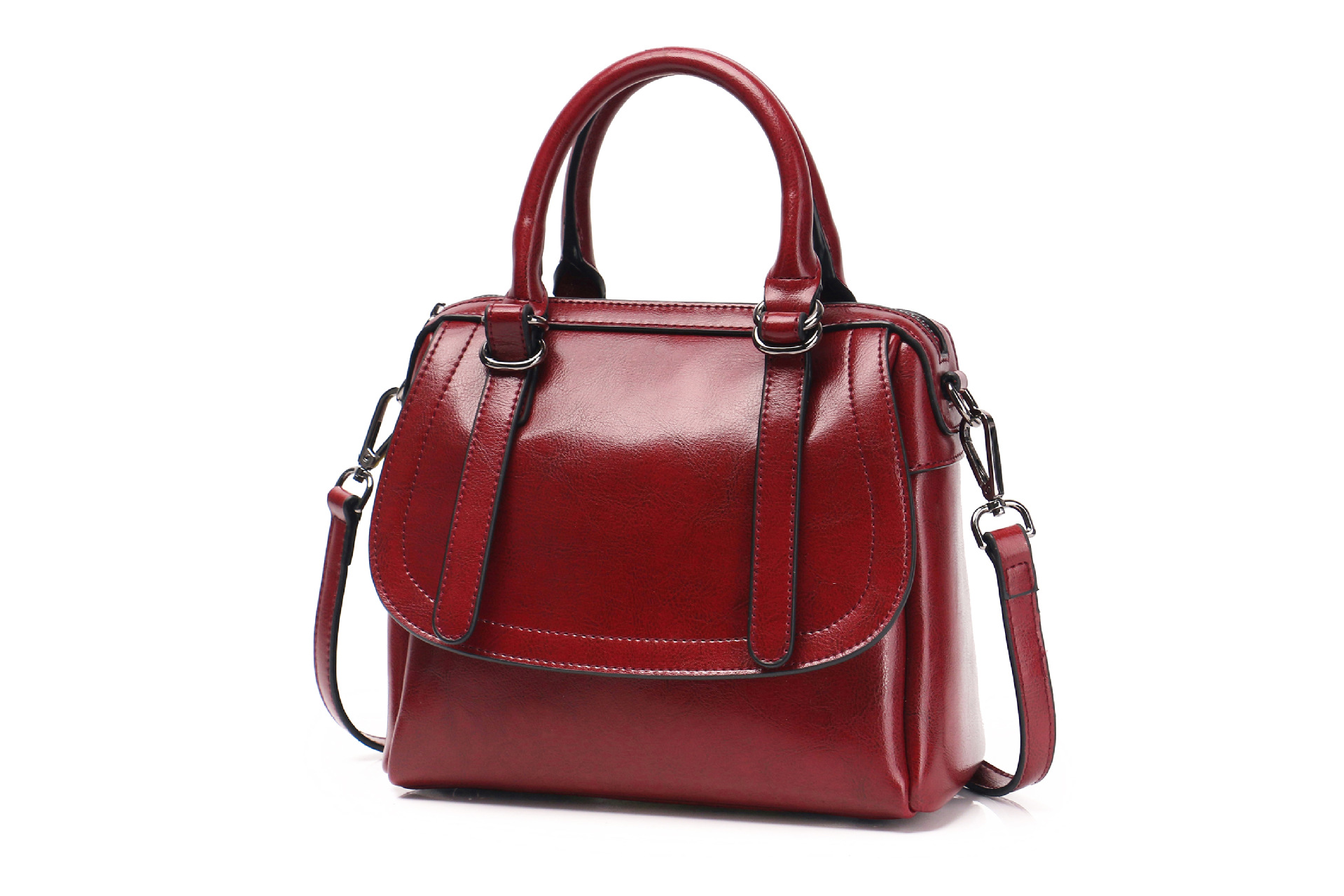 Title 3, New style oil wax leather portable shoulder bag...