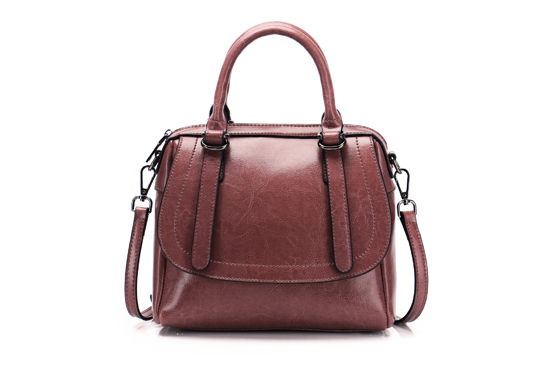 Title 9, New style oil wax leather portable shoulder bag...