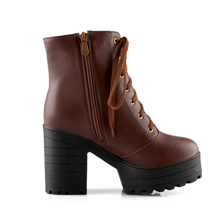 Title 6, High-heeled British retro Martin boots for wome...