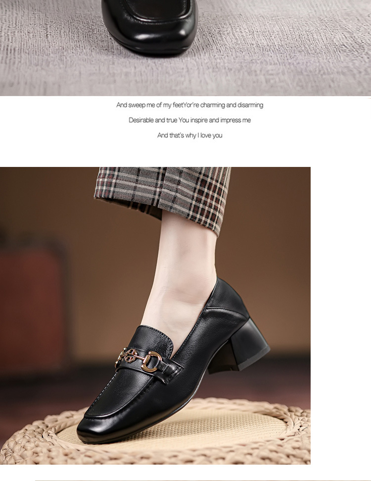 Title 7, Damen Leder Loafer mit Horsebit, mittelhohem Ab...