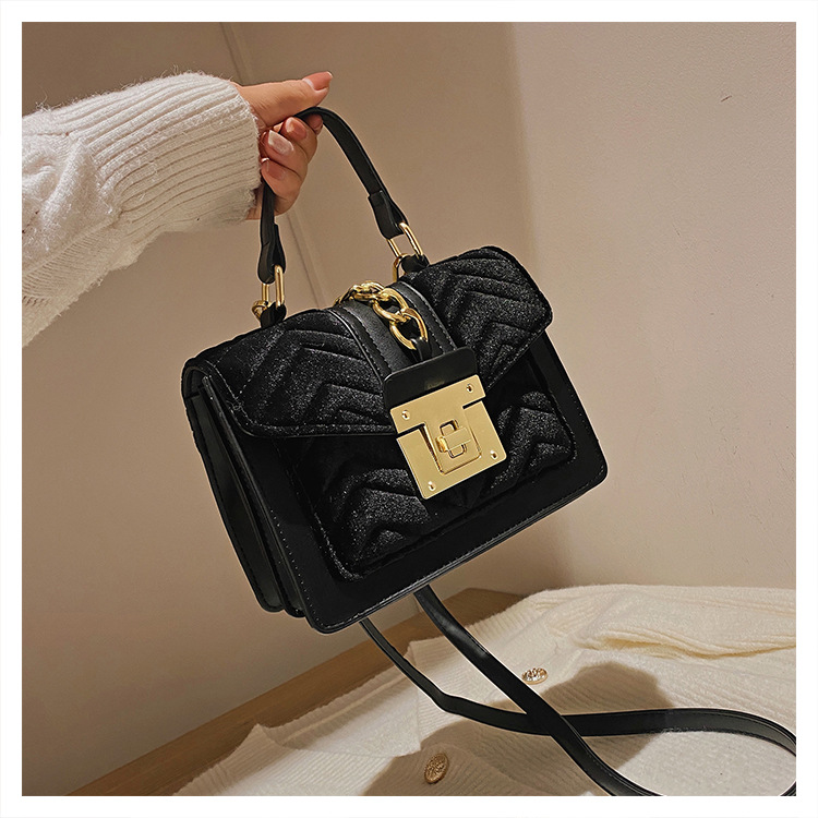 Title 86, Nova Bolsa Mensageiro de Veludo Fashion Feminin...