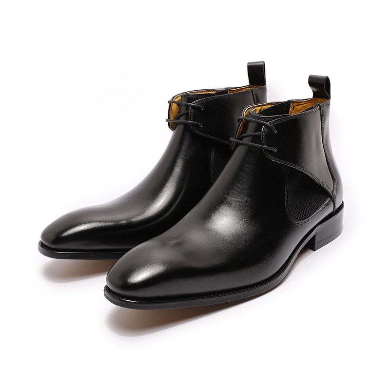 Title 2, Mens Leather Breathable Martin Boots, High-top...