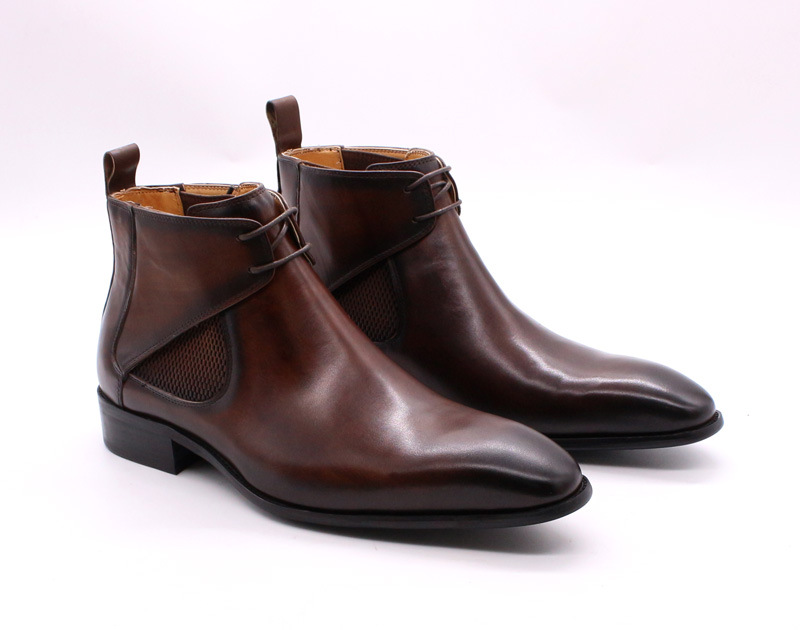 Title 18, Mens Leather Breathable Martin Boots, High-top...